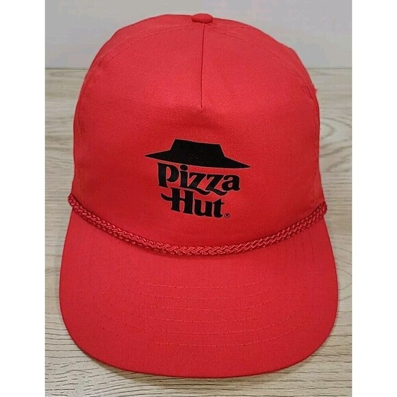 Vintage Zipper Strap Rope Hat ~ Pizza Hut Red Rope Hat - Picture 8 of 11